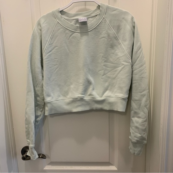 light green aritzia (tna) cropped sweatshirt - Picture 1 of 4